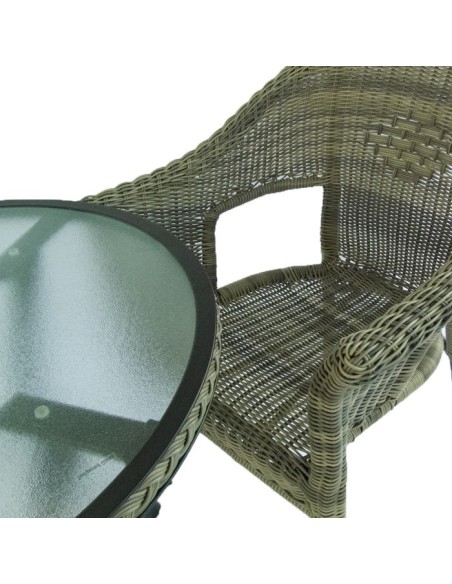 Conjunto para jardín mesa redonda y 2 sillones Boden
