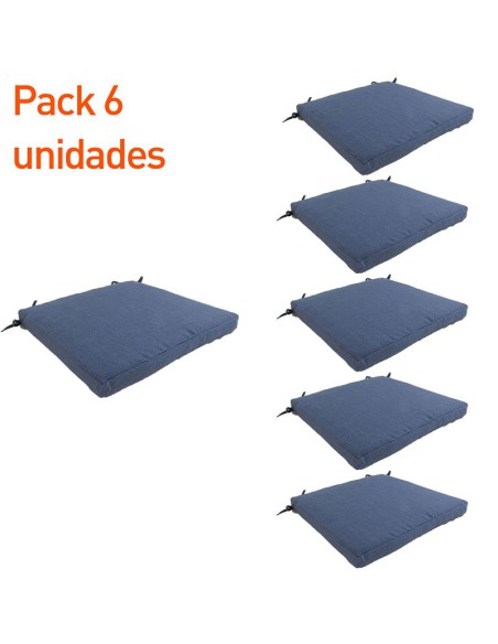 Cojín para jardín lux azul - Pack 6 unidades