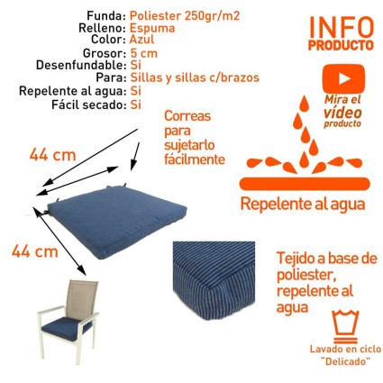 Cojín para jardín lux azul - Pack 6 unidades