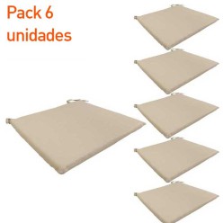 Cojín silla teca de jardín Textilene arena - Pack 6 unidades