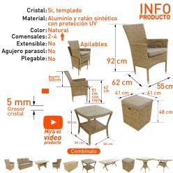Definir jardim de Rattan sintetico de moveis 2