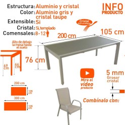 Mesa de mesa extensivel 200/300 prata 2