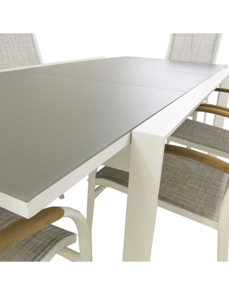 Tabela definida jardim extensivel 160/210 e 6 poltronas empilhaveis de Laver