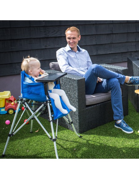 Trona plegable para jardin azul