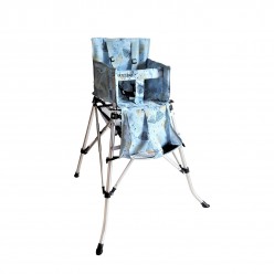 Cadeira alta dobrável de jardim azul com impressão