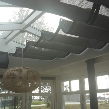 Set de toldo para pergola de exterior 2 x 4m Negro