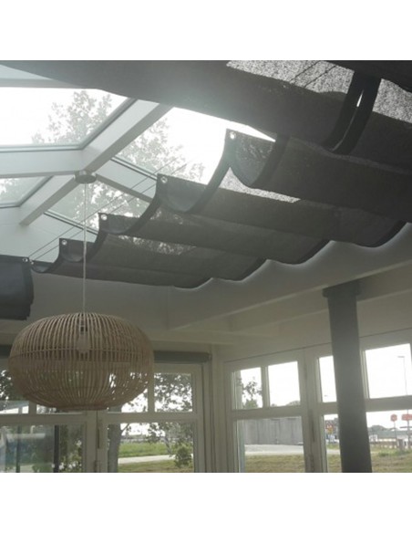 Set de toldo para pergola de exterior 2 x 4m Negro
