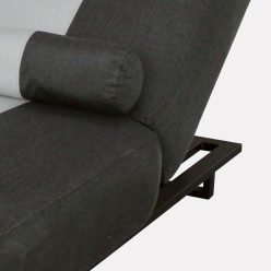 Chaise longue longue en anthracite et gris clair 2