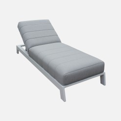 Tumbona individual para exterior aluminio blanco y gris