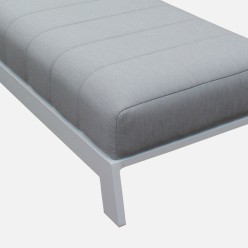 Tumbona individual para exterior aluminio blanco y gris 2