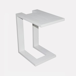 Table dappoint en aluminium blanc pour jardin