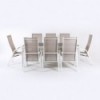 Conjunto de exterior, mesa extensible y 8 sillones reclinables Laver