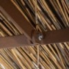 Guarda-sol de madeira fixa redonda e cana sul-africana 200 cm