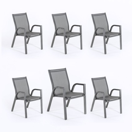 Fauteuil de jardin renforce Anthracite - Pack 6 unites