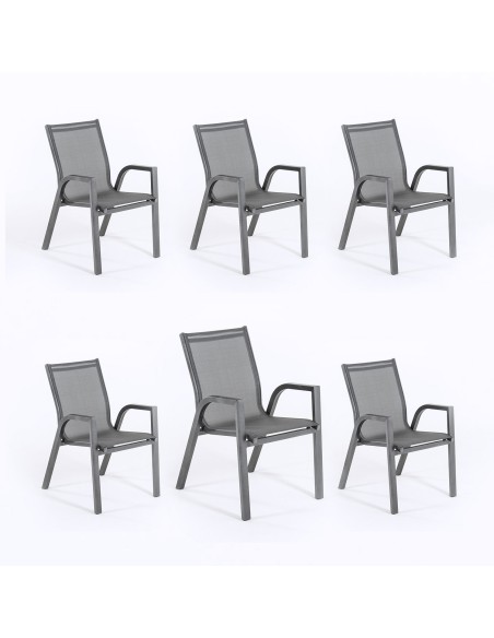 Sillon de jardin reforzado Antracita - Pack 6 unidades