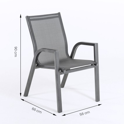 Fauteuil de jardin renforce Anthracite - Pack 6 unites