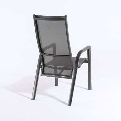 Poltrona de jardim reclinavel de antracite - Pack 6 unidades