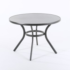 Mesa redonda para terraco de aluminio e antracite de copo de vidro 2
