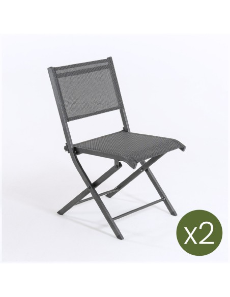 Pack 2 sillas plegables de aluminio para exterior Antracita