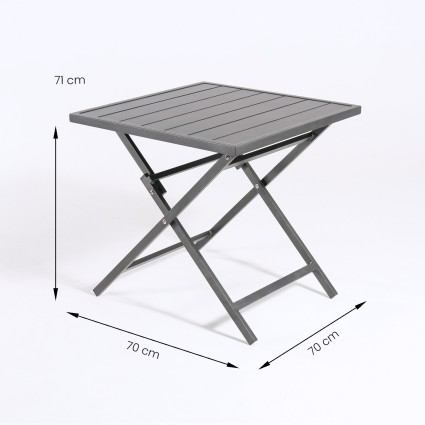 Table de jardin pliante en aluminium 70 cm Anthracite
