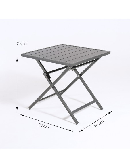 Table de jardin pliante en aluminium 70 cm Anthracite