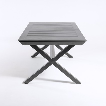 Table de jardin avec pieds en X extensible 170-240 en aluminium Anthracite