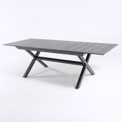 Table de jardin avec pieds en X extensible 170-240 en aluminium Anthracite