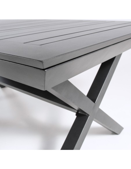 Table de jardin avec pieds en X extensible 170-240 en aluminium Anthracite