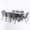 Conjunto para jardín de mesa extensible 215-295 y 8 sillones reforzados Antracita
