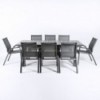 Conjunto para jardín de mesa extensible 215-295 y 8 sillones reforzados Antracita