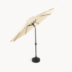 Guarda-sol de jardim fixo 300 cm bege com caso 2