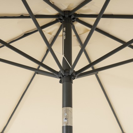 Parasol de jardin fijo 300 cm beige con funda