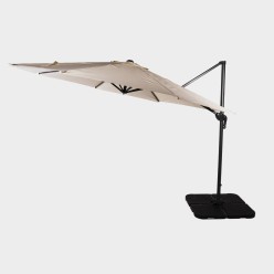 Parasol de jardin pendule 350 cm beige avec housse 2