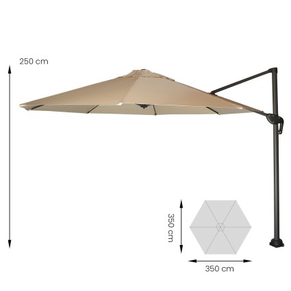 Tecido de substituicao de cor natural para pêndulo de Guarda-sol de 350 cm