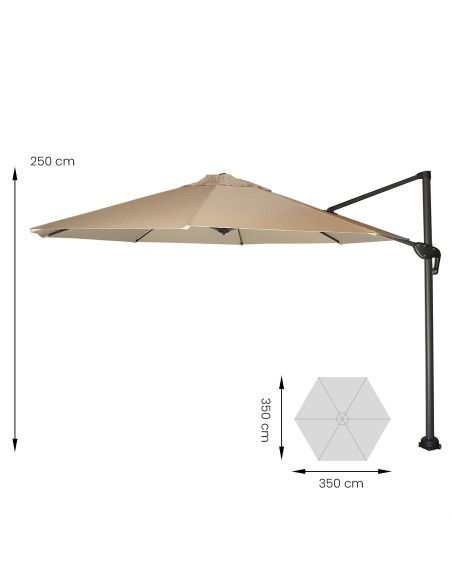 Tecido de substituicao de cor natural para pêndulo de Guarda-sol de 350 cm