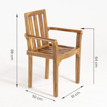 Poltrona de jardim em teca Texas