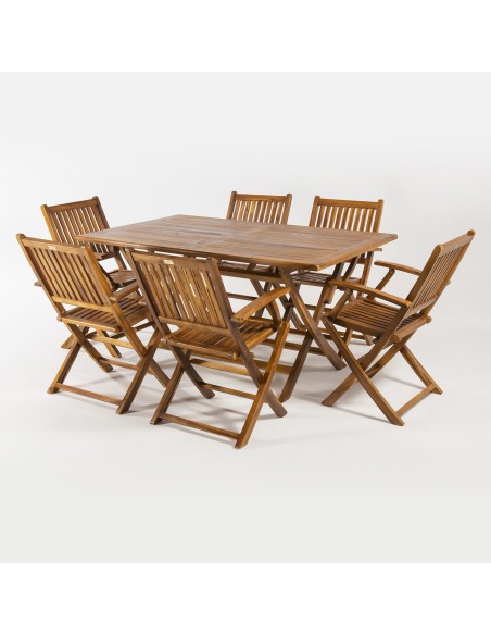 Conjunto de exterior teca rectangular 150 Sara