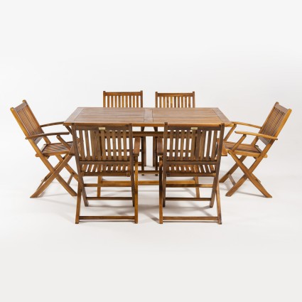 Conjunto de exterior teca rectangular 150 Sara