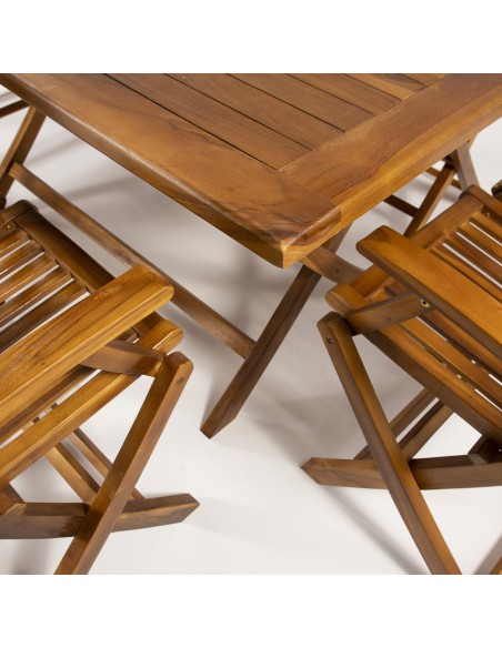 Conjunto de exterior teca rectangular 150 Sara