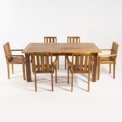Tabela extensivel conjunto Bistrô e 6 poltronas para jardim 2