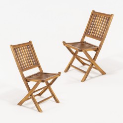 Silla de jardin teca plegable Talia - Pack 2 unidades 2