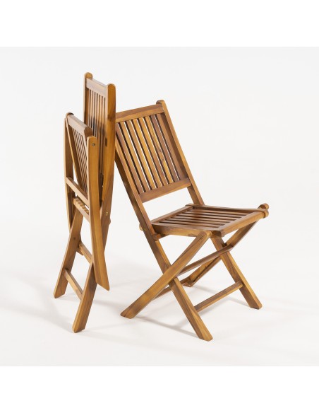 Chaise de jardin pliante en teck Talia - Pack 2 unites