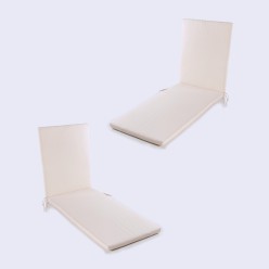 Cojin para tumbona de jardin estandar beige - Pack 2 unidades 2