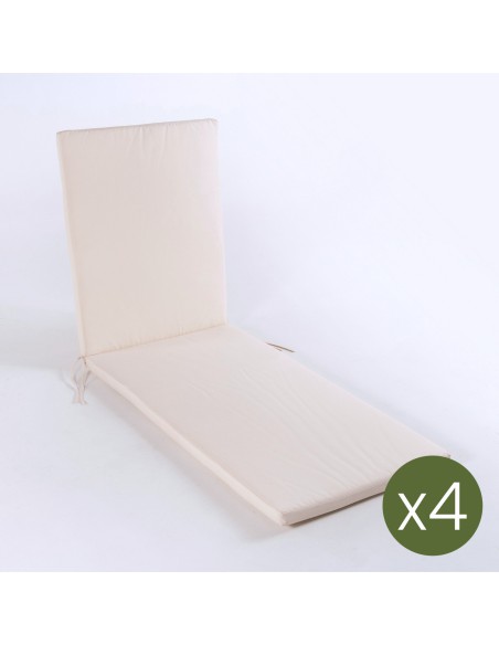 pack de 4 almofadas espreguicadeiras bege Hidro-repelente e removivel