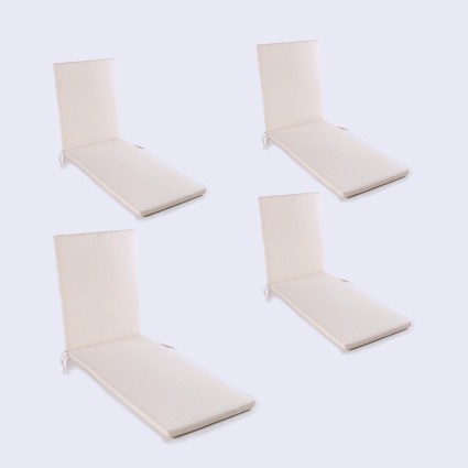 Cojin para tumbona de jardin estandar beige - Pack 4 unidades