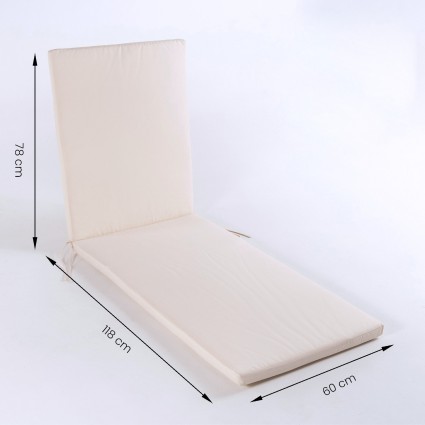 Cojin para tumbona de jardin estandar beige - Pack 4 unidades
