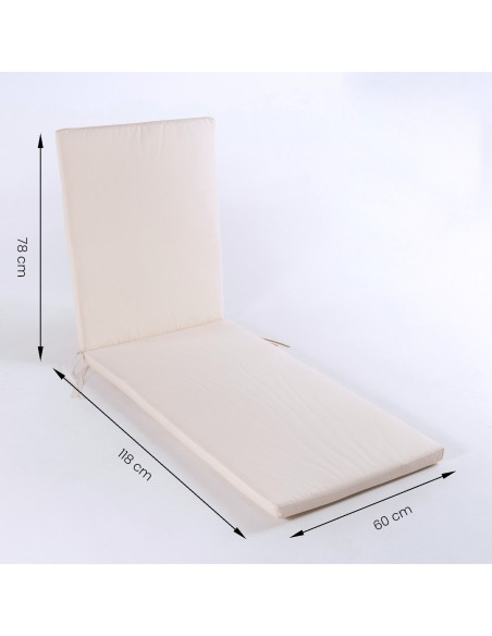 Cojin para tumbona de jardin estandar beige - Pack 4 unidades