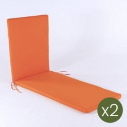 Coussin de chaise longue standard orange - lot de 2