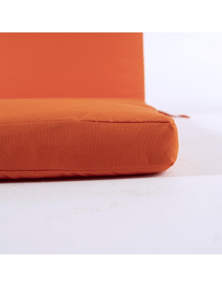 pack de 4 almofadas laranja para espreguicadeira ao ar livre Repelente de agua Removivel Tamanho 196x60x5 cm