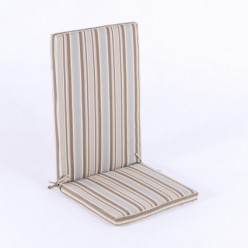 Almofada para cadeira reclinável de jardim cor lux estampa listrada Hidro-repelente e removível Tamanho 114x48x5 cm